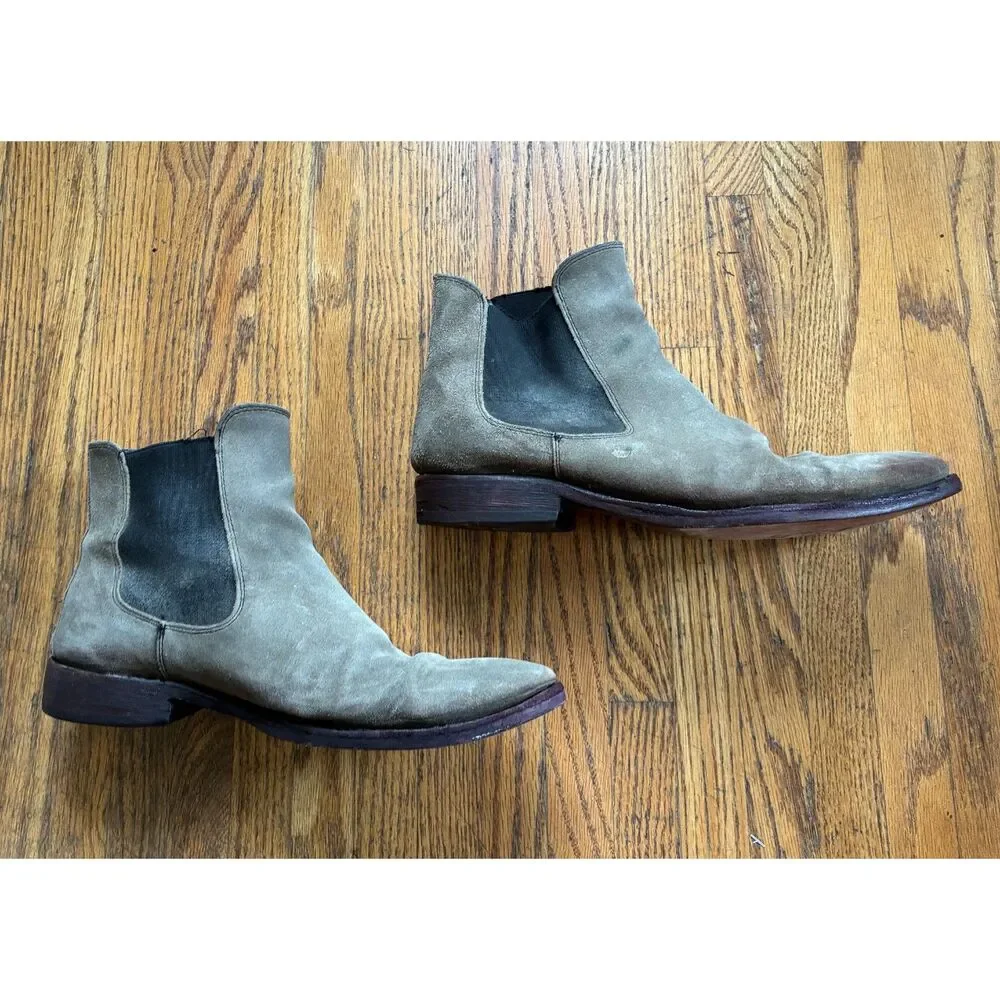 Toro Gray Suede Chelsea Pull Up Boots Shoes   Mens Size 10